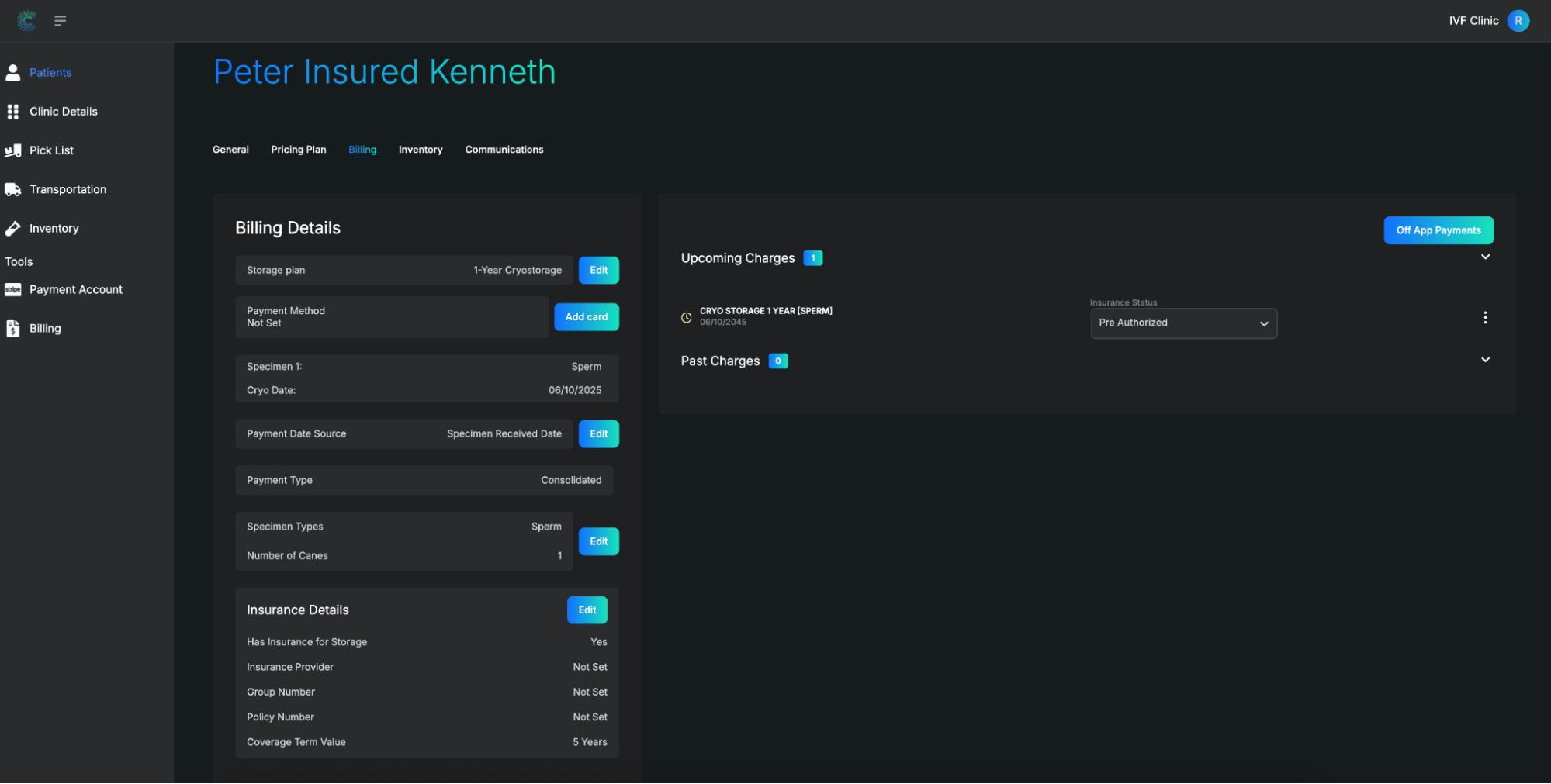 Billing Tab Navigation